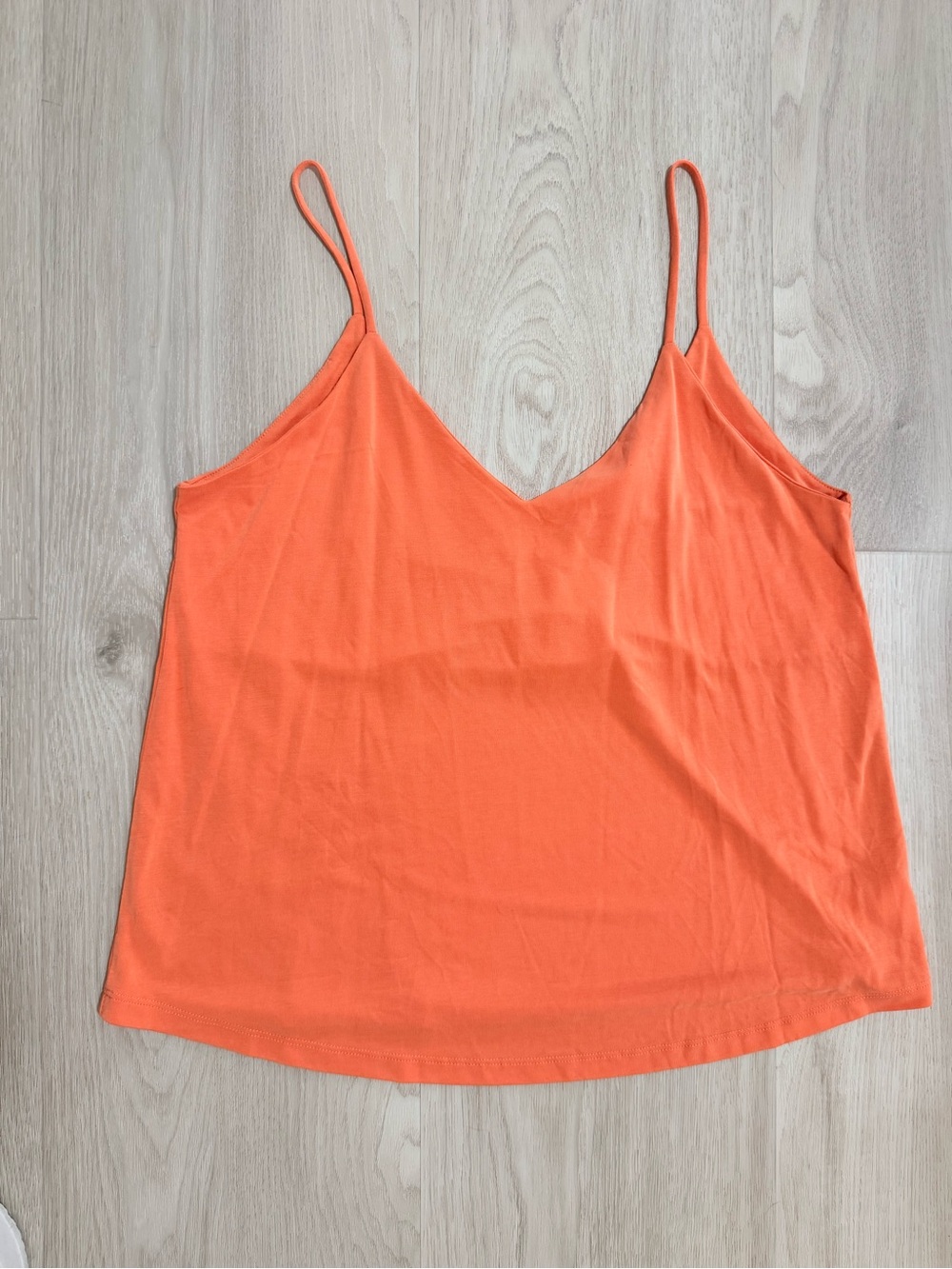 Double Zero Bright Orange V-Neck Spaghetti-Strap Cami